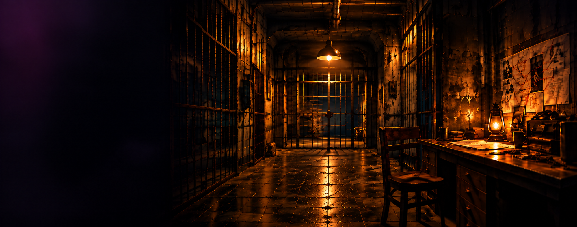 Noir prison corridor escape room