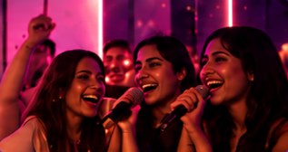 Friends singing together